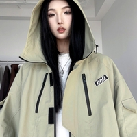 Stunning Cargo Motocycle Punk Loose Outfit Zipper Drawstring Waterproof Hoodie Oversize Jacket Streetwear Y2K 90s For Women and Men Amazing - Thumbnail 5