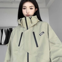 Stunning Cargo Motocycle Punk Loose Outfit Zipper Drawstring Waterproof Hoodie Oversize Jacket Streetwear Y2K 90s For Women and Men Amazing - Thumbnail 6