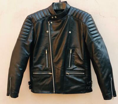Crafted Leather Men's Motorcycle Genuine Lambskin Leather Jacket Black Slim fit Biker jacket 