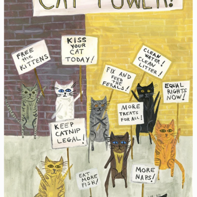 🔴 sold "cat power" signed giclee print by vivienne strauss -framed-