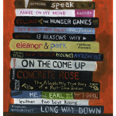 🔴sold "read banned books -1-" signed giclee print by vivienne strauss -framed-