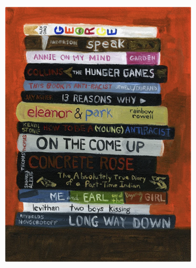 🔴SOLD "Read Banned Books -1-" Signed Giclee Print by Vivienne Strauss -Framed-