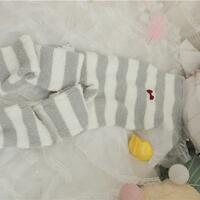 Cute rainbow striped coral velvet pajama pants leggings warm pants - Thumbnail 3