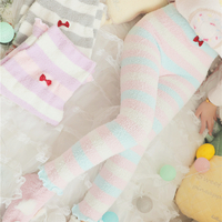 Cute rainbow striped coral velvet pajama pants leggings warm pants - Thumbnail 7