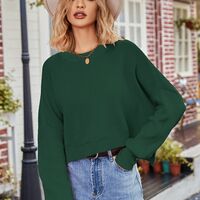 Solid Colour Fashion Elegant Women Sweater - Thumbnail 5