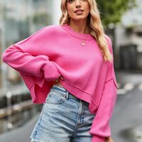 Solid Colour Fashion Elegant Women Sweater - Thumbnail 7