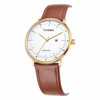 Tianba solar watches TB9001 38mm case leather strap 3ATM causal business wristwatch - Thumbnail 3