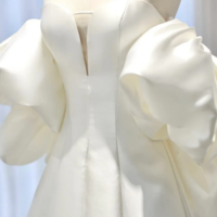 White A Line Satin Long Prom Dress, White Satin Long Formal Dress KPP1675 - Thumbnail 1