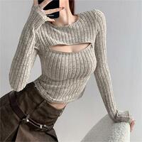 Sexy Zipper Open Front Long SleeveTop - Thumbnail 3