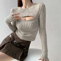 Sexy Zipper Open Front Long SleeveTop - Thumbnail 4