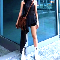 Stunning Retro Ethnic Tassel Messenger Bag Twisted Shoulder Strap Zipper Suede Leather 90s Y2K Streetwear Party Fashion Style Amazing - Thumbnail 4