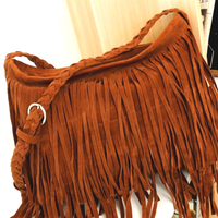 Stunning Retro Ethnic Tassel Messenger Bag Twisted Shoulder Strap Zipper Suede Leather 90s Y2K Streetwear Party Fashion Style Amazing - Thumbnail 6