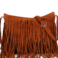 Stunning Retro Ethnic Tassel Messenger Bag Twisted Shoulder Strap Zipper Suede Leather 90s Y2K Streetwear Party Fashion Style Amazing - Thumbnail 8