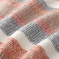 Loose round neck colorful striped long sleeve sweater - Thumbnail 3