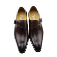   Pointed toe single buckle business casual men's genuine leather formal shoes 2 colors - Thumbnail 2