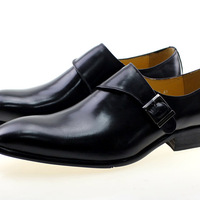   Pointed toe single buckle business casual men's genuine leather formal shoes 2 colors - Thumbnail 5