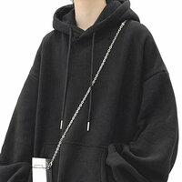 Unisex Hiphop Harajuku Solid Drawstring Hoodie Oversize Outfits Pullover Streetwear Party Y2K 90s Amazing  - Thumbnail 7