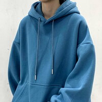 Unisex Hiphop Harajuku Solid Drawstring Hoodie Oversize Outfits Pullover Streetwear Party Y2K 90s Amazing  - Thumbnail 8