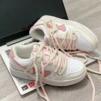 Retro Pink Heart White Sneakers - Thumbnail 2