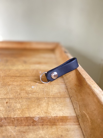 Leather keyfob w/ snap & D-Ring