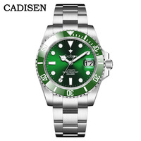 Cadisen submariner green dial Mens watches Japanese NH35A automatic mechanical BGW9 luminous 20BAR business wristwatch C8216 - Thumbnail 1