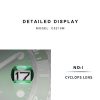 Cadisen submariner green dial Mens watches Japanese NH35A automatic mechanical BGW9 luminous 20BAR business wristwatch C8216 - Thumbnail 7