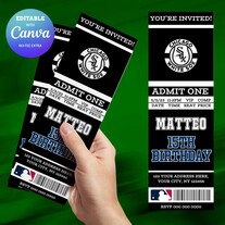 Chicago White Sox Birthday Ticket Invitation Canva Editable and Printable