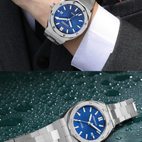 Grid dial Cadisen Mens watches Japanese NH35A automatic mechanical luminous 10BAR business wristwatch C8193 - Thumbnail 6