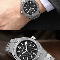 Grid dial Cadisen Mens watches Japanese NH35A automatic mechanical luminous 10BAR business wristwatch C8193 - Thumbnail 7