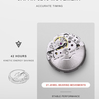 Mens golden watch 36mm case Miyota automatic mechanical 5BAR calendar business wristwatch C8223 - Thumbnail 6