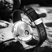 Mens business watch 41.5mm case moon-shaped week display automatic mechanical causal wristwatch C8188 - Thumbnail 1