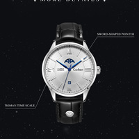 Mens business watch 41.5mm case moon-shaped week display automatic mechanical causal wristwatch C8188 - Thumbnail 8