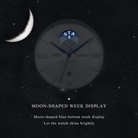 Mens business watch 41.5mm case moon-shaped week display automatic mechanical causal wristwatch C8188 - Thumbnail 7