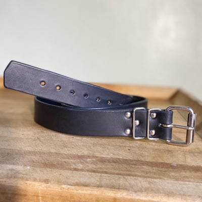 1.5” wide functional black leather belt