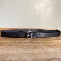 1.5” wide Functional Black Leather Belt - Thumbnail 2