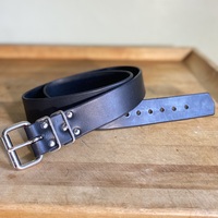 1.5” wide Functional Black Leather Belt - Thumbnail 3