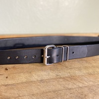 1.5” wide Functional Black Leather Belt - Thumbnail 5