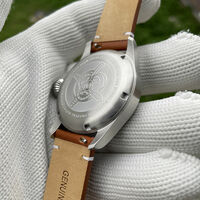 Mens Quartz Watch 39MM Case VH31 Movement Sapphire Leather Strap Luminous Business Causal Wristwatch SF740W - Thumbnail 6