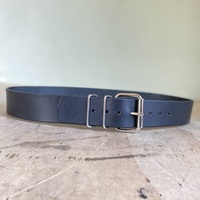 1.75” wide Functional Black Leather Belt - Thumbnail 4