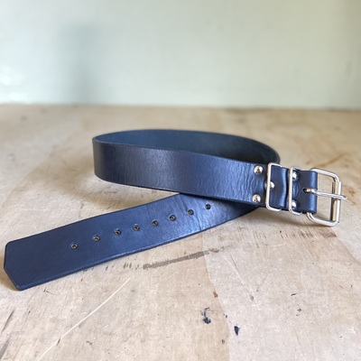 1.75” wide functional black leather belt