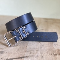 1.75” wide Functional Black Leather Belt - Thumbnail 9