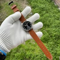 Genuine Leather Strap Mens Quartz Watches 39MM Case VH60 Movement Luminous 20BAR Business Causal Wristwatch SF746 - Thumbnail 2