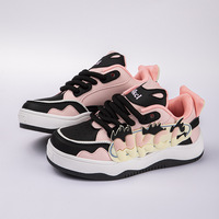 Harajuku Black Pink Fire Sneakers - Thumbnail 3