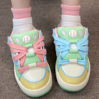 Vintage girl macarons sneakers casual shoes - Thumbnail 2