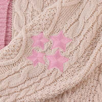 Lover Cardigan with Heart Star Embroidery Pink Cozy Knit Button Up Sweater Taylor Swift - Thumbnail 2