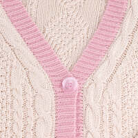 Lover Cardigan with Heart Star Embroidery Pink Cozy Knit Button Up Sweater Taylor Swift - Thumbnail 5