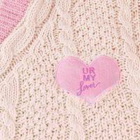 Lover Cardigan with Heart Star Embroidery Pink Cozy Knit Button Up Sweater Taylor Swift - Thumbnail 3