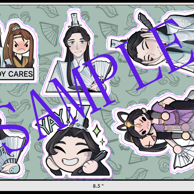 Sticker sheet of wind master shi qingxuan - heaven official's blessing: tian guan ci fu 