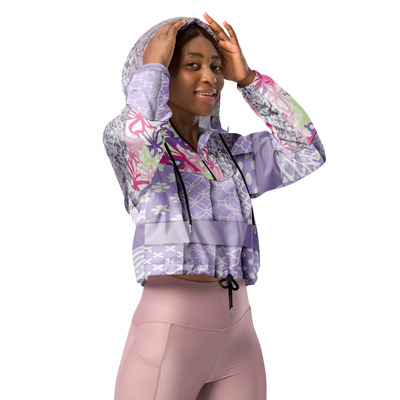 Crushed flutterby cropped windbreaker