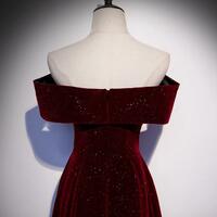 Elegant Off Shoulder Glitter Evening Dresses - Thumbnail 3